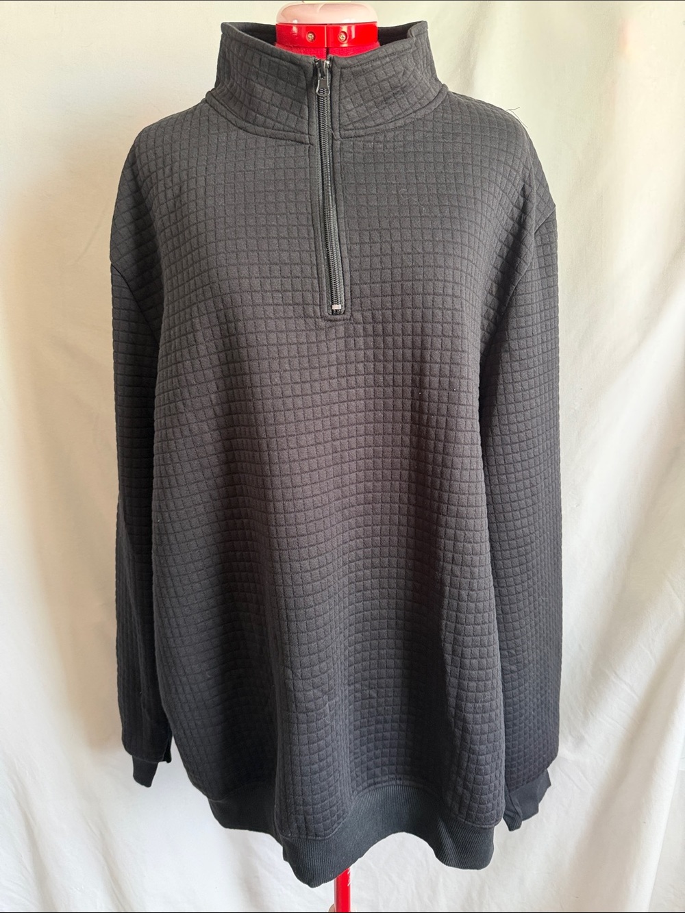 Calvin Klein Black Textured Half-Zip Sweater